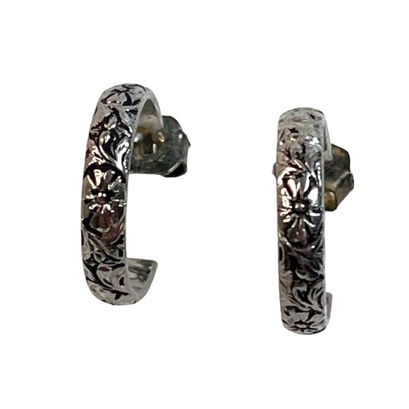 Nine Pairs Of Hoop & Stud Earrings In Mixed Silver & Gold Tones A179 - Picture 11 of 14